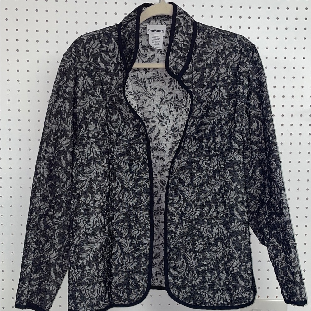 BonWorth Open Face Monochrome Patterned Lightweight Jacket. Size Medium